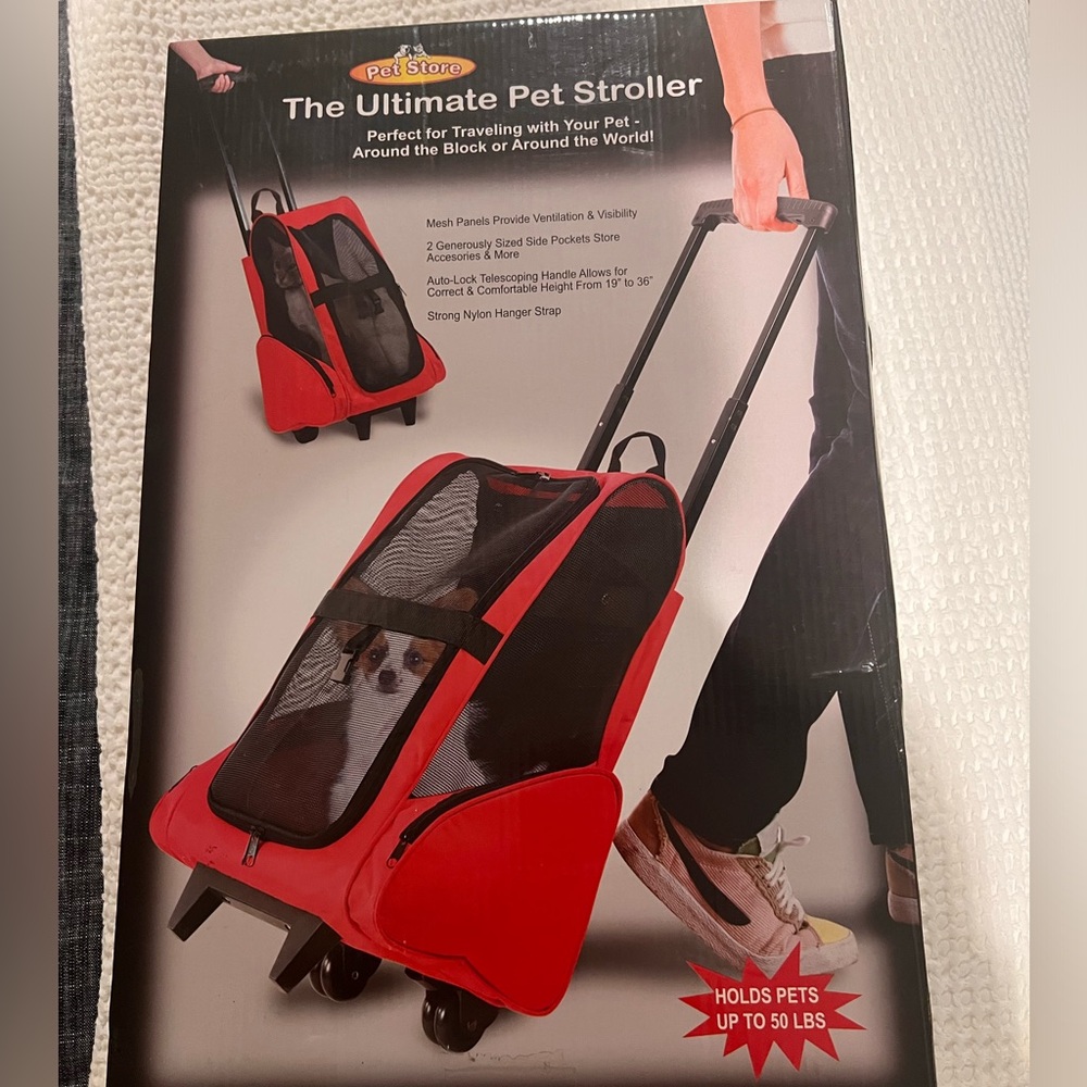 New in Box- Red pet stroller